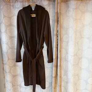 UGG Dark Brown Hooded Robe - Men’s, never worn, fleece inside
